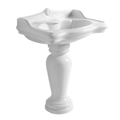 Azzurra Jubilaeum Раковина 70x55xH32,5 см, с пьедесталом 27xH68 см, 1 отв., цвет: Bianco lucido