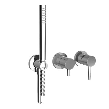 Bongio ON Смеситель для душа, встраиваемый, с переключателем на 2 потока, с ручным душем и шлангом 150см, внешняя часть, цвет: хром внешняя часть