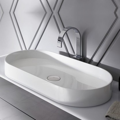 Burgbad Crono Раковина 80x40 см, без отв., накладная, цвет: белый