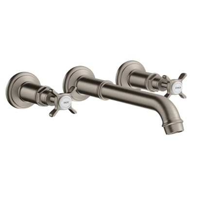 Axor Montreux Смеситель для раковины настенный, на 3 отверстия, внешняя часть, цвет: сталь