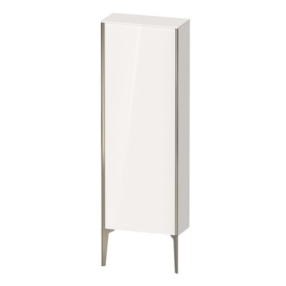 Duravit XViu Шкаф подвесной 50x24x133см, с 1 дверью, 3 стеклянными полками (петли слева), цвет: белый глянцевый/champagne matt
