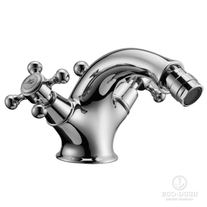 HUBER Victorian Смеситель двухвентильный для биде на 1 отверстие с донным клапаном, цвет: хром