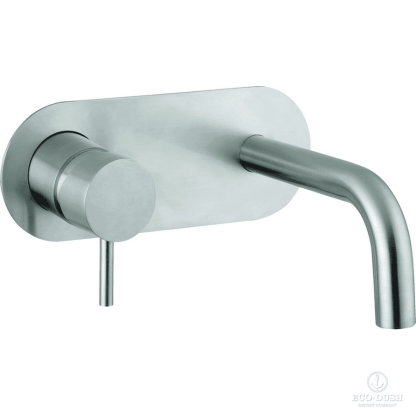 HUBER Lynox Смеситель для раковины на 2 отверстия из стены, излив 250мм, нержавеющая сталь