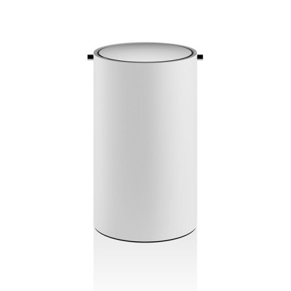 Decor Walther Stone BEMD Корзина для бумаги ?185х300 мм., с вращающейся крышкой, цвет белый матовый/полированная нержавеющая сталь