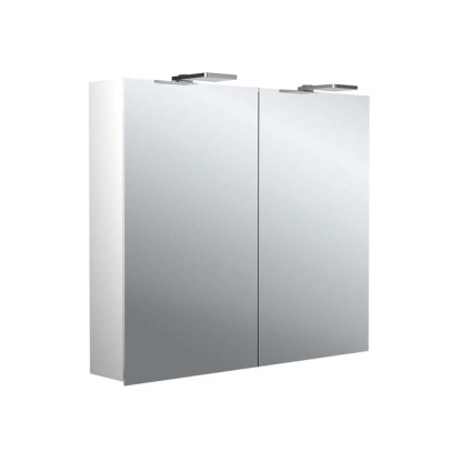 Emco Pure 2 Зеркальный шкаф 80см., с подсветкой-LED, навесная модель, с подсв. для раковины, 2 дверки