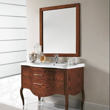 EBAN Sonia Комплект мебели, с ручками, с раковиной и зеркалом, 108 см, напольный, Цвет: Noce