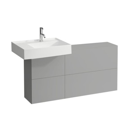 Laufen Kartell Тумба под раковину слева, 120х27х61см, с 1 дверцей и 2 створками, подвесная, покрытие LLC, цвет: сланцево-серый
