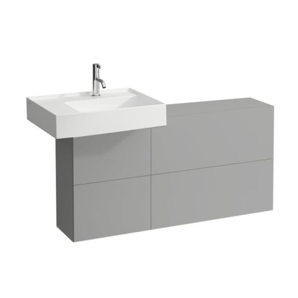 Laufen Kartell Тумба под раковину слева, 120х27х61см, с 1 дверцей и 2 створками, подвесная, покрытие LLC, цвет: сланцево-серый