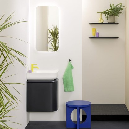 Burgbad B.ME Комплект мебели 50х34х64см., DX, подвесной, 1 дверца, c раковиной, с 1 отв., цвет: Anthrazit матовый