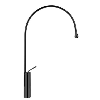 Gessi Goccia Смеситель для раковины на 1 отверстие, излив 387мм R=197, с фиксированным носиком, цвет: black XL