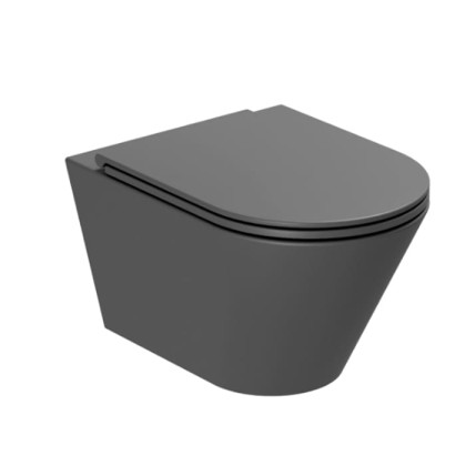 Azzurra Forma Унитаз подвесной 54х37х34см., безободковый, в комплекте с креплением, цвет: Carbone