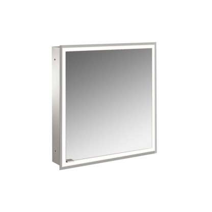 Emco Prime Зеркальный шкаф 60см., с подсветкой LED Facelift встраив. модель, 1-дверка, IP 20 петли справа, задняя панель  цвет белый