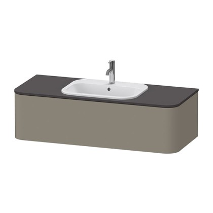 Duravit Happy D.2 Plus Тумба подвесная 130x55x35.4см, с раковиной и 2 ящиками, цвет: stone grey satin matt