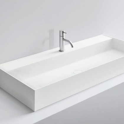 NOORTH milldue edition Раковина 108.4х47.2х12 см, 2 отв.,  двойная, накладная, цвет: белый