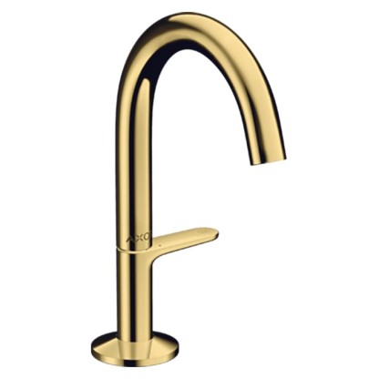 Axor One Смеситель для раковины Sel 140, на 1 отв., с донным клапаном Push-Open, цвет: полированное золото