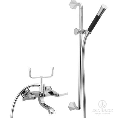 CISAL Cherie Смеситель для ванны двухрычажный, с душевым комплектом, цвет: хром/черный