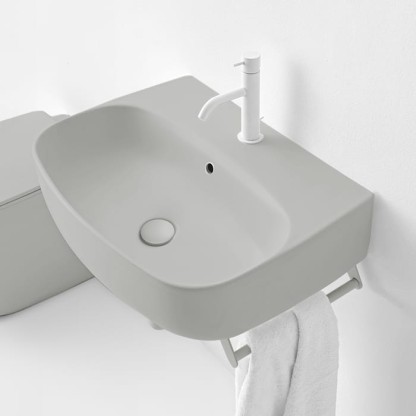 Kerasan Nolita Раковина 60х45 см, 1 отв., подвесная/накладная, цвет: Grigio matt