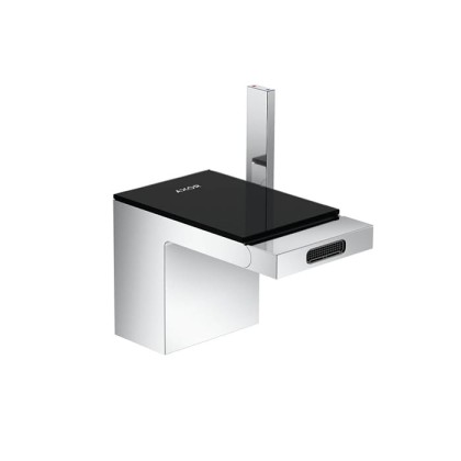 Axor MyEdition Смеситель для биде, на 1 отв., излив 145мм, с донным клапаном, цвет: хром/черное стекло