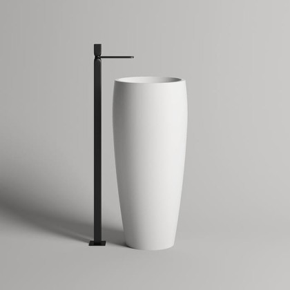 Salini Armonia 203 Раковина напольная 47х47х90cм., без отв., без перелива, донный клапан "Up&Down", материал: S-Stone, цвет: белый матовый