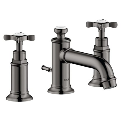 Axor Montreux Смеситель для раковины 30, на 3 отв., с донным клапаном, цвет: полированный черный хром