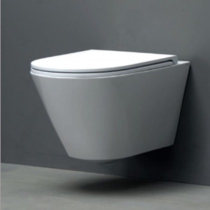 AZZURRA FORMA Унитаз подвесной безободковый  54х37х34см с сиденьем soft close антигрязевое покрытие, цвет: белый