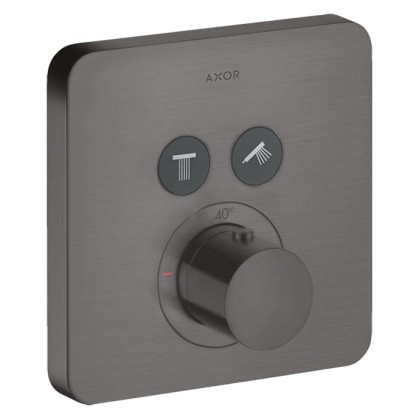 Axor ShowerSelect Смеситель для душа, термостатический, на 2 источника, внешняя часть, цвет: полированный черный хром