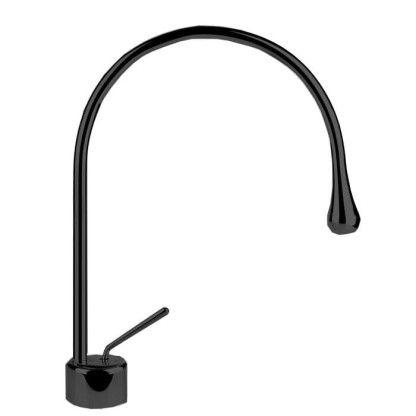 Gessi Goccia Смеситель для раковины на 1 отверстие, излив 244мм R=125, с фиксированным носиком, цвет: black XL