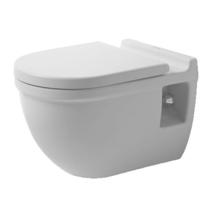 Duravit Starck 3 Унитаз подвесной Comfort, с вертикальным смывом, высота сиденья + 5см, 6,0л., 36x54.5см, Цвет: Белый
