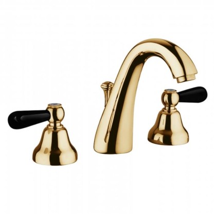 Смеситель для раковины Bongio Mille Nuits, цвет: золото/черный фарфор