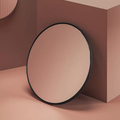 Artceram Зеркало ? 85 см в металлической раме с LED-подсветкой и сенсорным выключателем, цвет: черный матовый