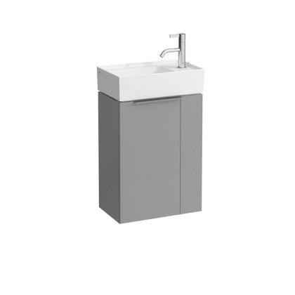 Laufen Kartell Тумба с раковиной, 44.5х27.5х61.5см, с 1 дверцей, с сифоном, подвесная, покрытие LLC, цвет: серый матовый