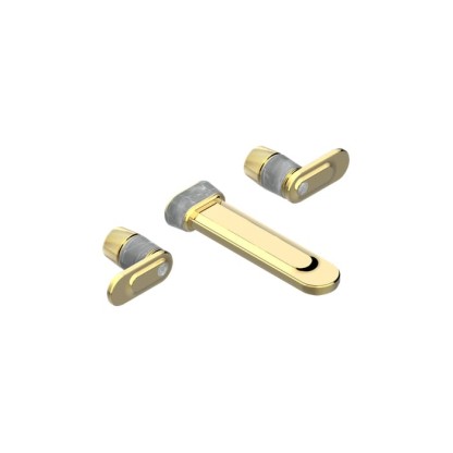 THG CORVAIR A MANETTES FIOR DI BOSCO Смеситель для раковины настенный, c 2 вентилями, внешняя часть, цвет: полированное золото