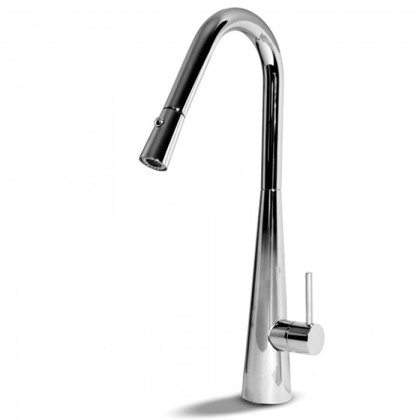 Bongio Kitchen Кухонный смеситель со съемным ручным душем с двойной струей, цвет: хром