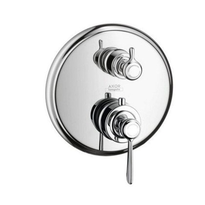 Axor Montreux, Термостат с запорным/ переключающим вентилем, с рычаговой рукояткой, СМ, внешняя часть, цвет: хром