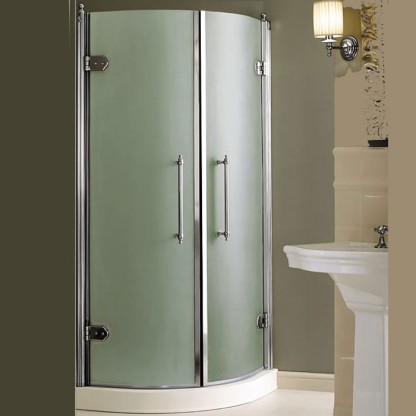 Devon&Devon Savoy Душевое ограждение в форме 1/4 круга T80 80х80см., с декоративными элементами, стекло матовое, цвет: хром