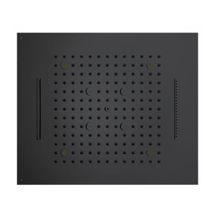 BOSSINI DREAM/4 Верхний душ 570x470 мм, с 4 LED RGB, 4 режима (дождь, каскад, водопад, туман) блок питания/управления, Cromoterapia, цвет: черный мат