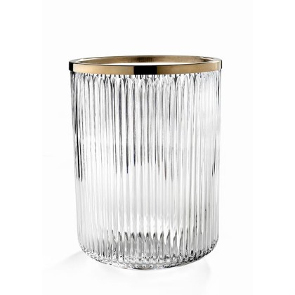 3SC Elegance Ведро, без крышки, 20хh28х20 см, цвет: прозрачный хрусталь/золото 24к. opaco