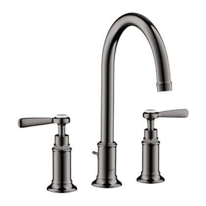 Axor Montreux Смеситель для раковины 180, на 3 отв., ручка: рычаг, с донным клапаном, цвет: полированный черный хром