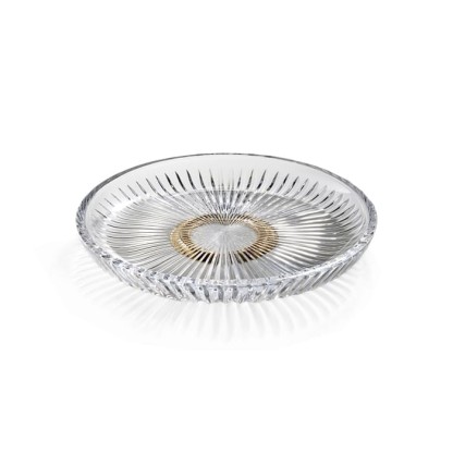 3SC ELEGANCE Лоток универсальный, настольный, цвет: прозрачный хрусталь/золото 24к.