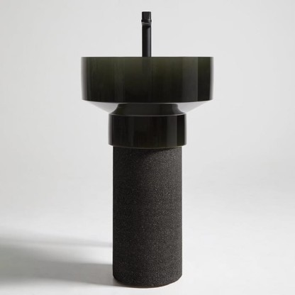 ANTONIO LUPI Borghi Раковина накладная с пьедесталом ?50х90 см, Cristalmood, с донным клапаном, цвет Oleo