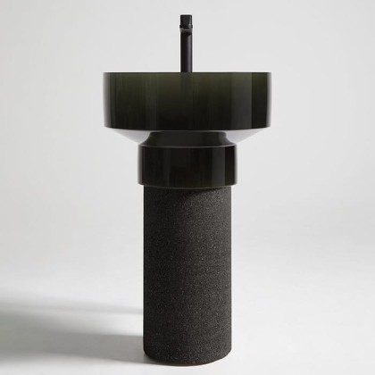 ANTONIO LUPI Borghi Раковина накладная с пьедесталом ?50х90 см, Cristalmood, с донным клапаном, цвет Oleo