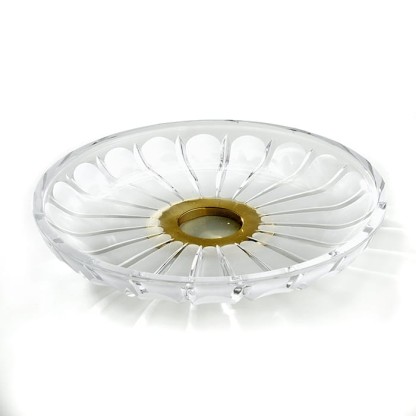 3SC Montblanc Лоток универсальный, крулый, настольный, цвет: прозрачный хрусталь/золото 24к. Lucido