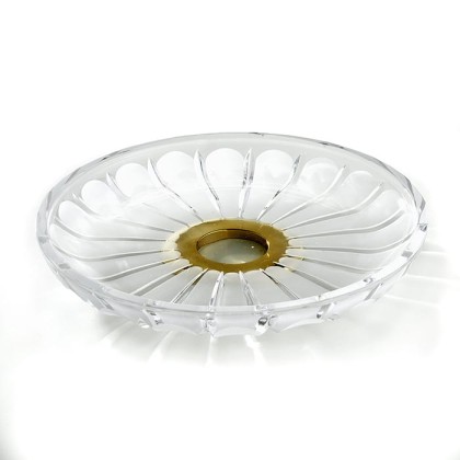 3SC Montblanc Лоток универсальный, крулый, настольный, цвет: прозрачный хрусталь/золото 24к. Lucido