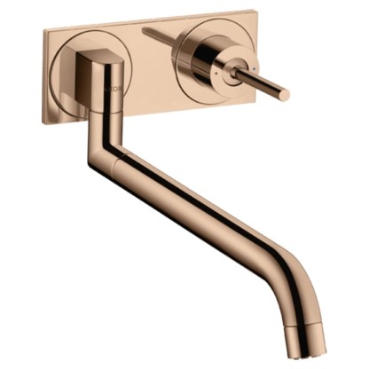 Axor Uno? Смеситель для кухни, встраиваемый, излив: 33см., цвет: полированное красное золото