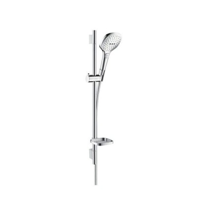 Hansgrohe Raindance Select E Душевой набор: штанга 65см, ручной душ 120, 3jet (Rain, RainAir, WhirlAir), мыльница, шланг, цвет: белый/хром