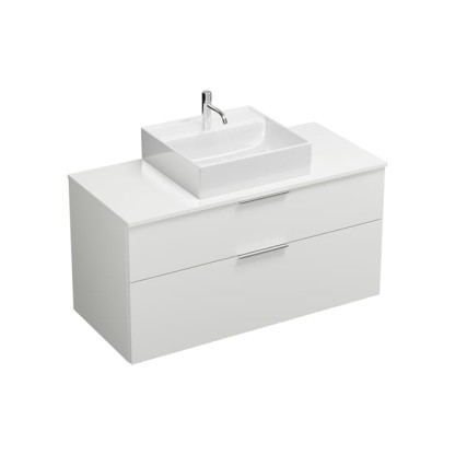 Burgbad Eqio Комплект мебели 1200х550х600 мм с крам.умыв. квадратным, цвет белый, с 1 отв под смес., 2 ящика, ручки G0252, цвет: белый матовый