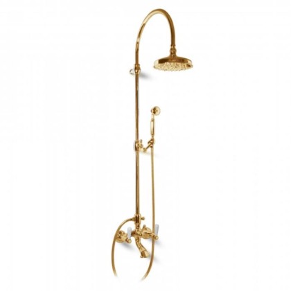 Смеситель для ванны Bongio Oxford Lux, цвет: золото/белый фарфор