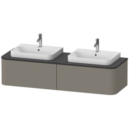 Duravit Happy D.2 Plus Тумба подвесная 160x55х35.4см, с 2 раковинами и 2 ящиками, цвет: stone grey satin matt