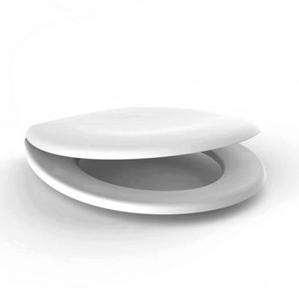 SANIT 8000 Сиденье для унитаза, белое тяжелое из дюропласта, стальные шарниры, быстросъемное, петли: сталь, цвет: белый