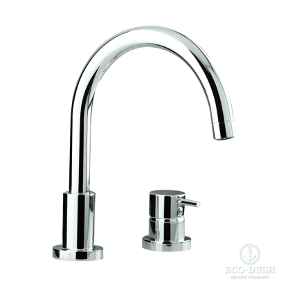 Cisal Less New Смеситель на борт ванны, на 2 отв., излив: 21см, цвет: хром